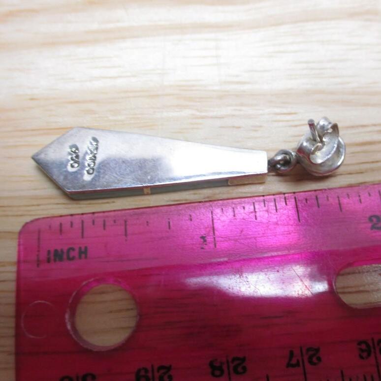 Gr 145 Taxco Sterling Silver Turquoise Chandelier Earrings 1 3/4" Long Vintage Mexico