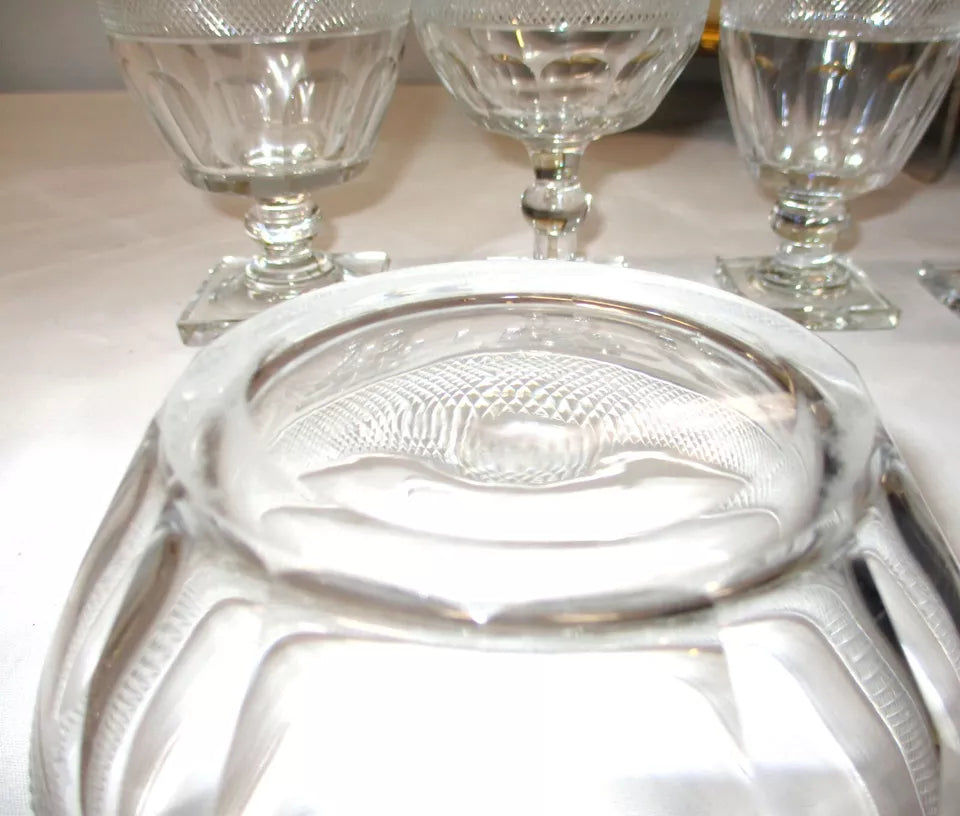 Georgian Anglo Irish Cut Glass 40 Piece Glasses Service for 8