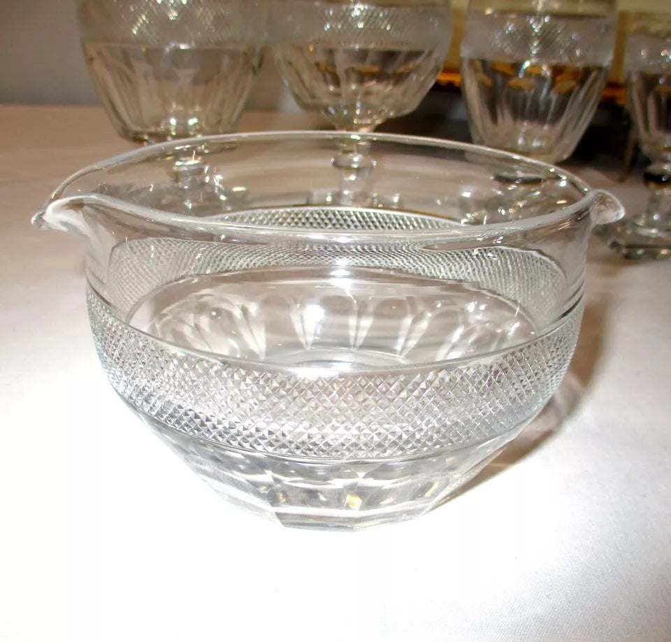 Georgian Anglo Irish Cut Glass 40 Piece Glasses Service for 8