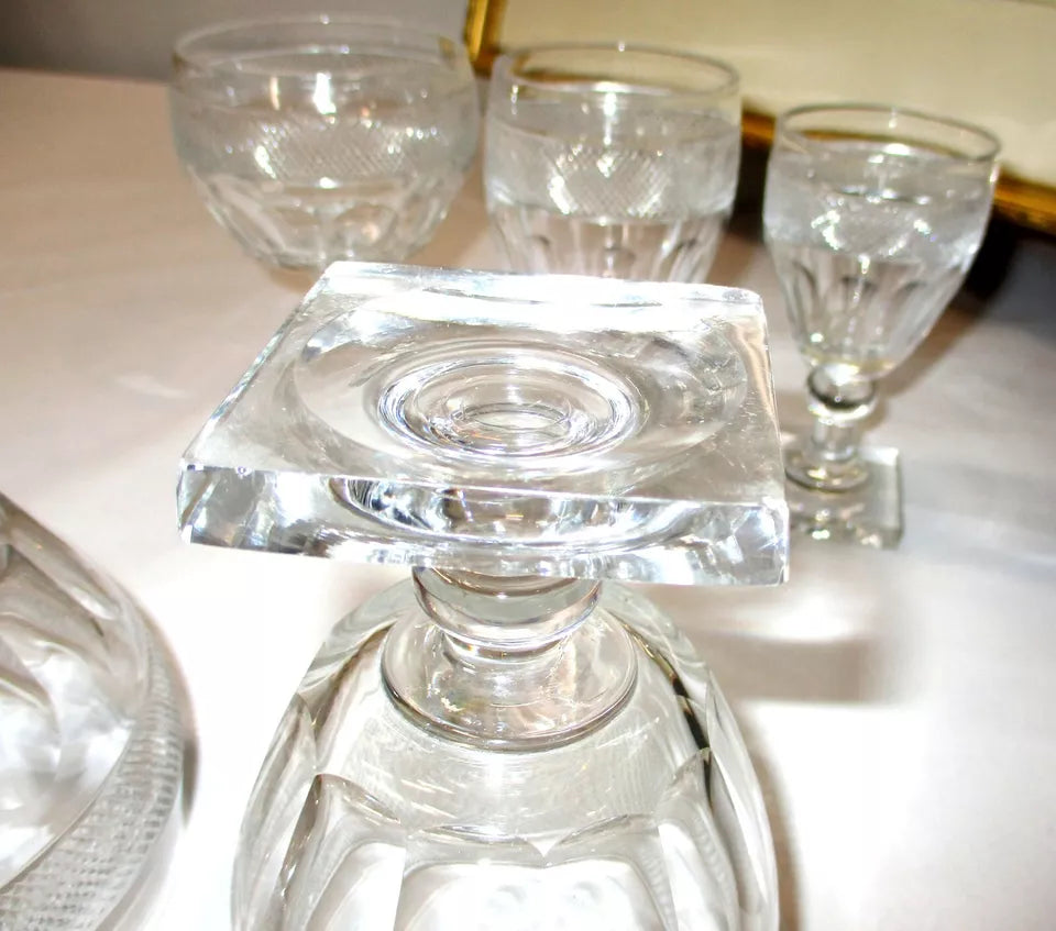 Georgian Anglo Irish Cut Glass 40 Piece Glasses Service for 8