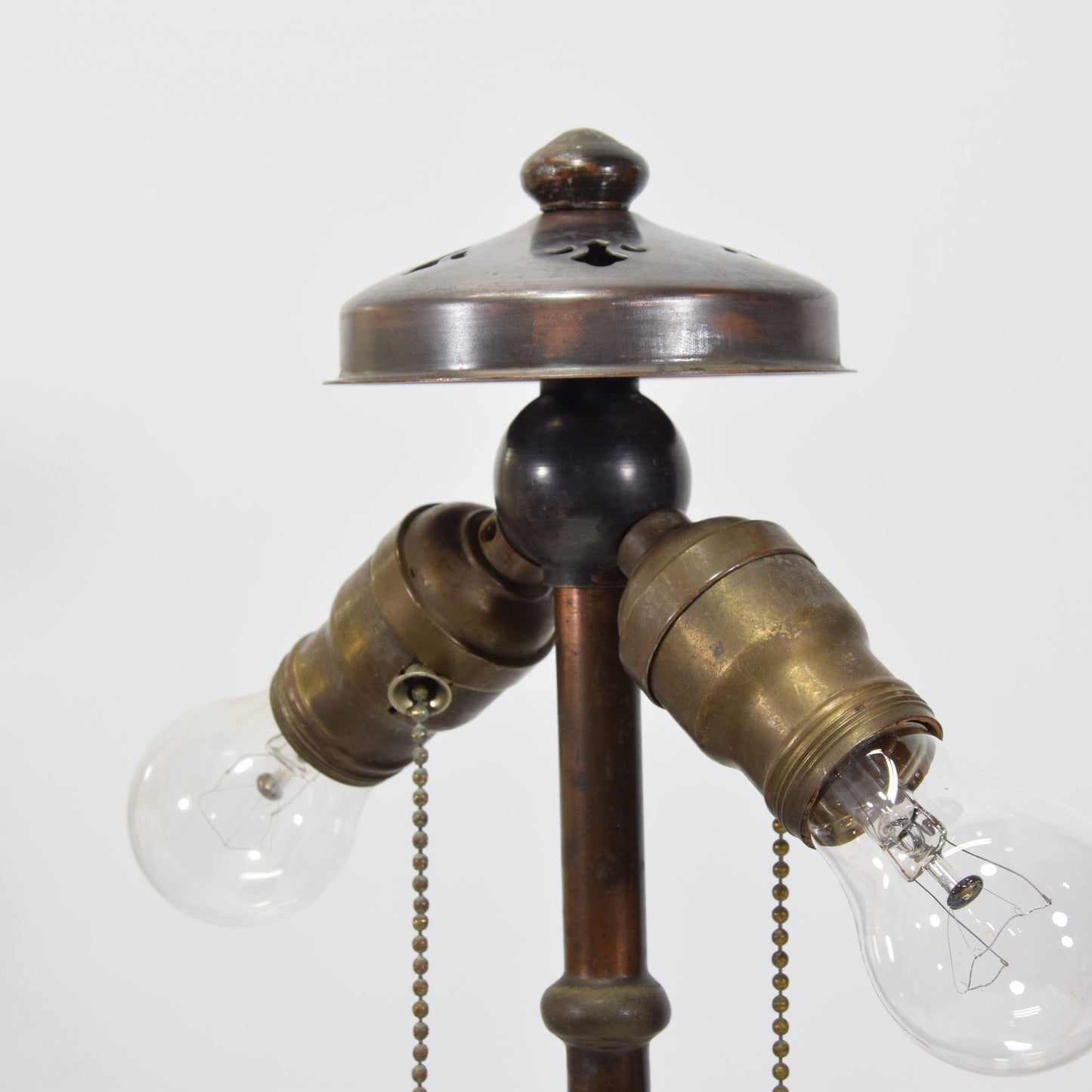 Handel Lamp Base with Leaded Stained Glass Shade