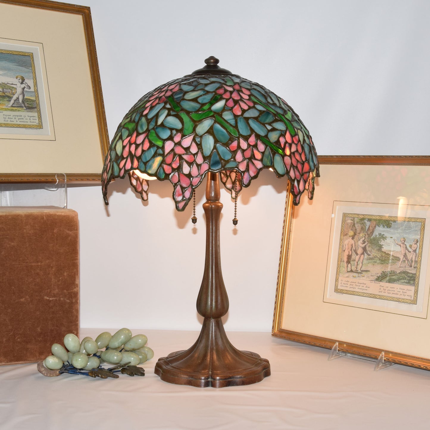 Handel Leaded Stained Slag Glass Lamp