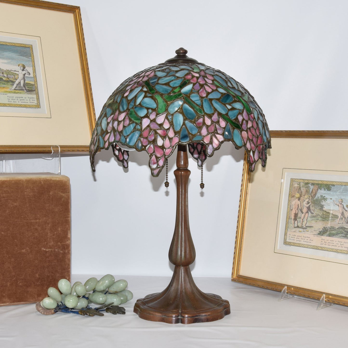 Handel Leaded Stained Slag Glass Lamp