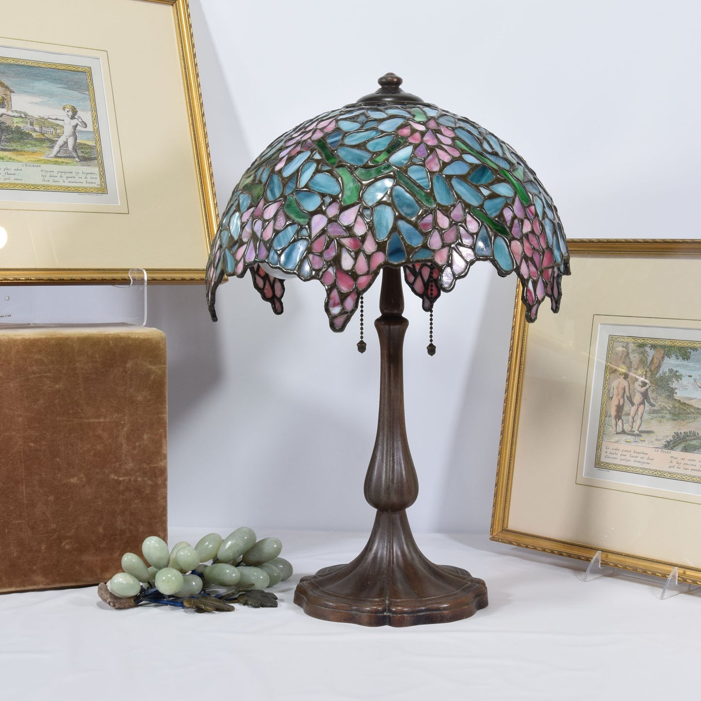 Handel Leaded Stained Slag Glass Lamp