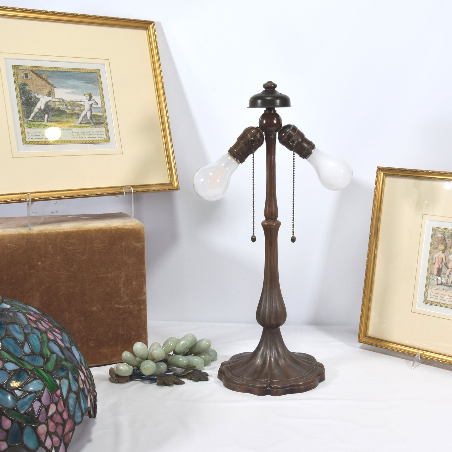Handel Leaded Stained Slag Glass Lamp