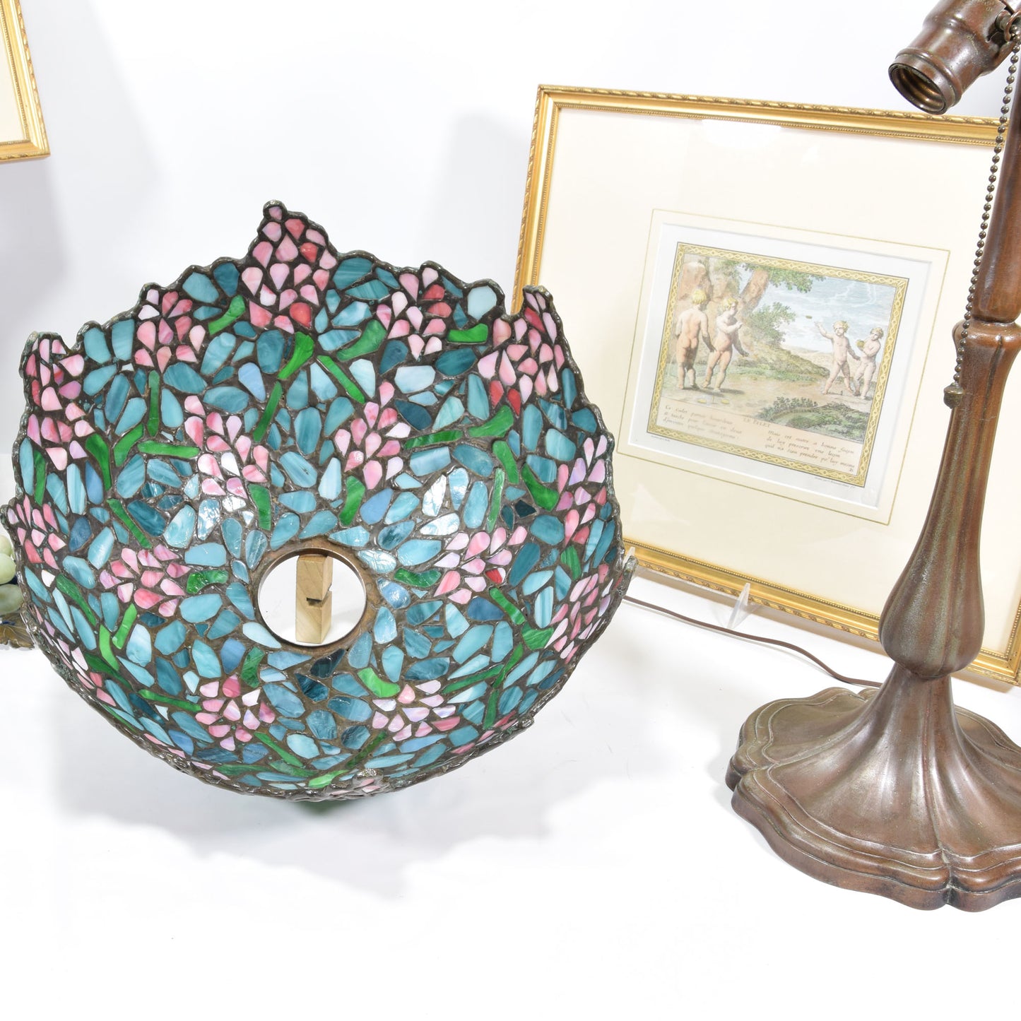 Handel Leaded Stained Slag Glass Lamp