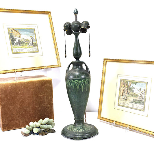 Signed Moe Bridges Craftsman Lamp Base Frogskin Finish