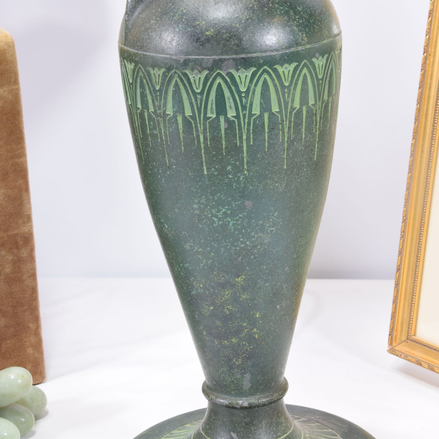 Signed Moe Bridges Craftsman Lamp Base Frogskin Finish