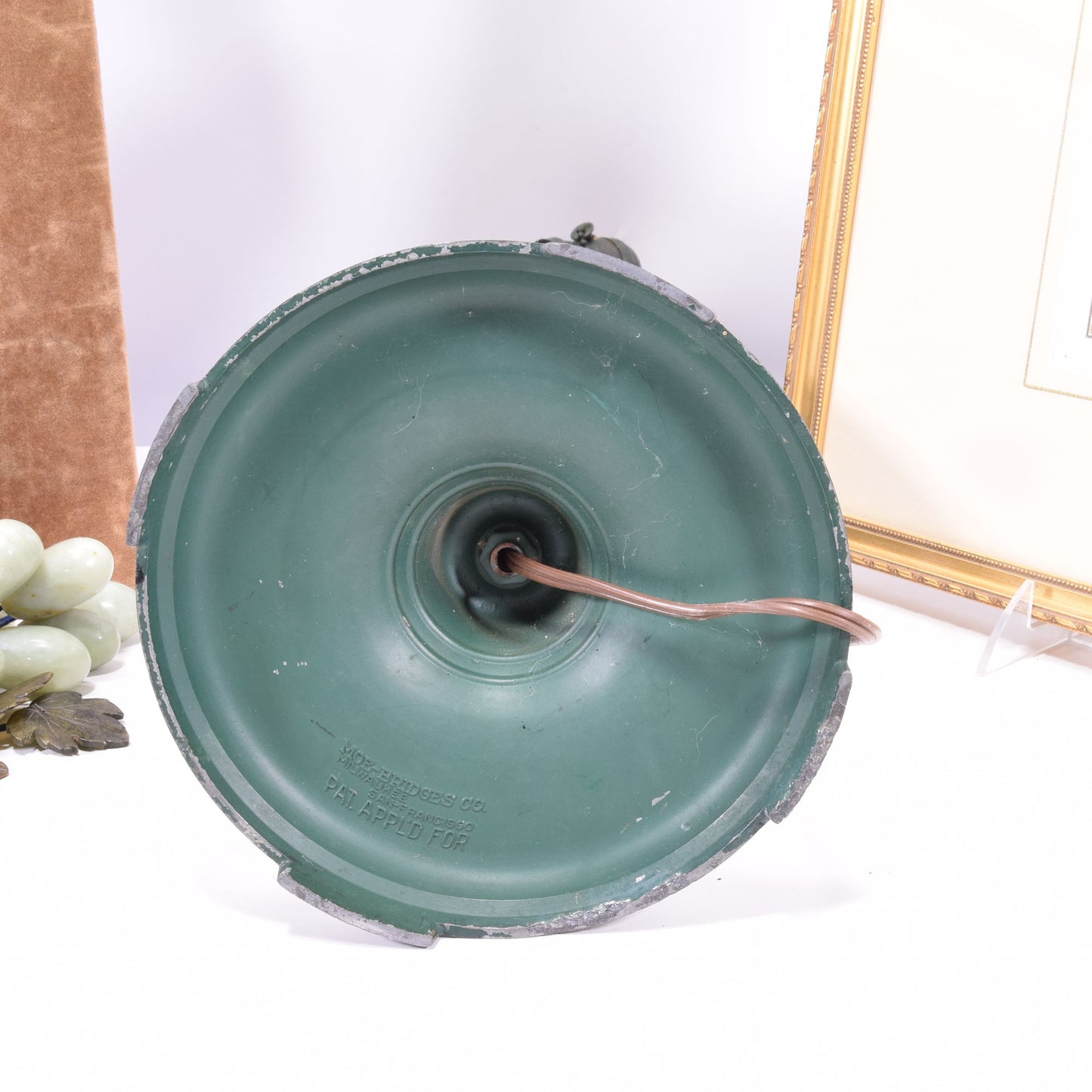 Signed Moe Bridges Craftsman Lamp Base Frogskin Finish
