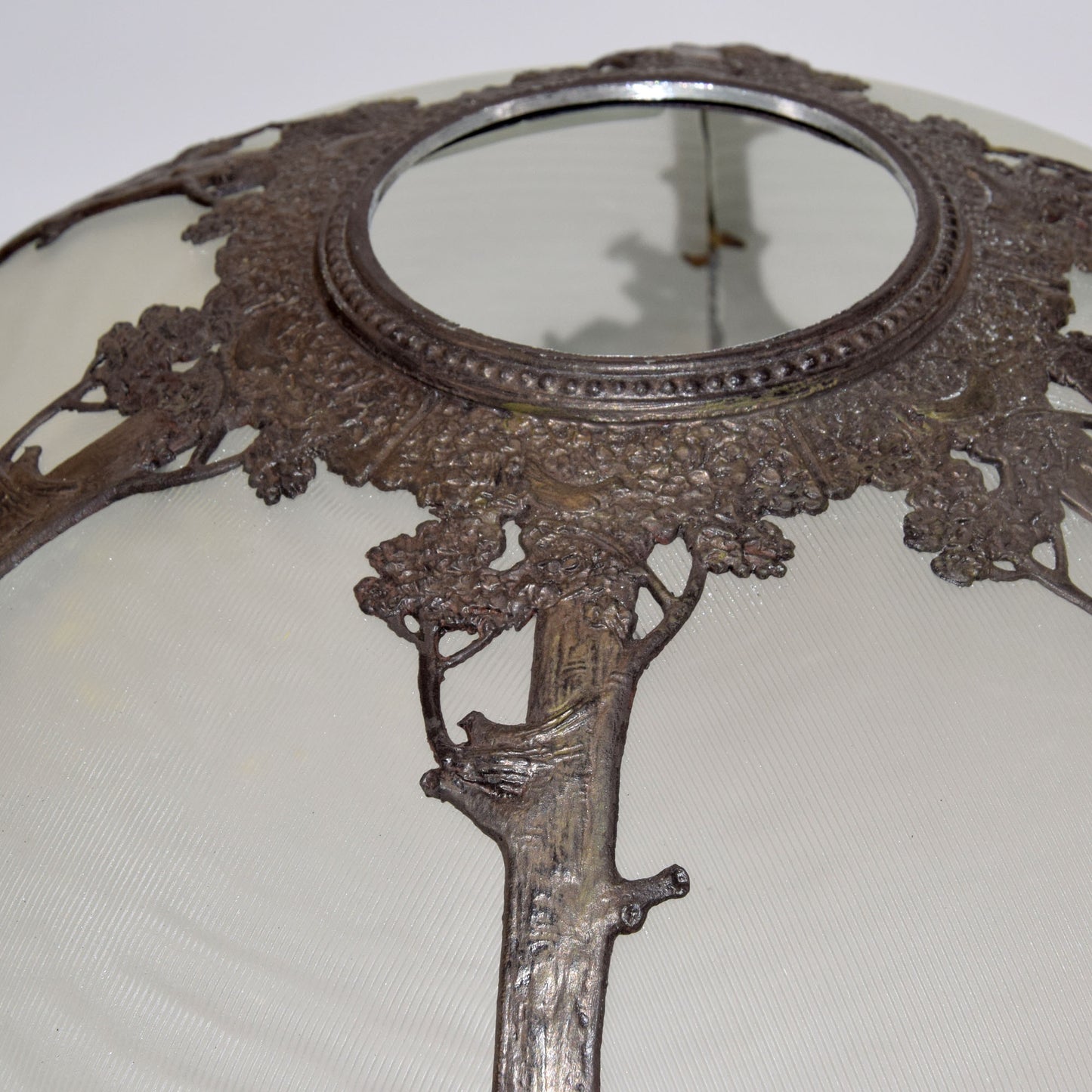 Antique Miller Slag Glass Panel Lamp Arts and Crafts Handel Era