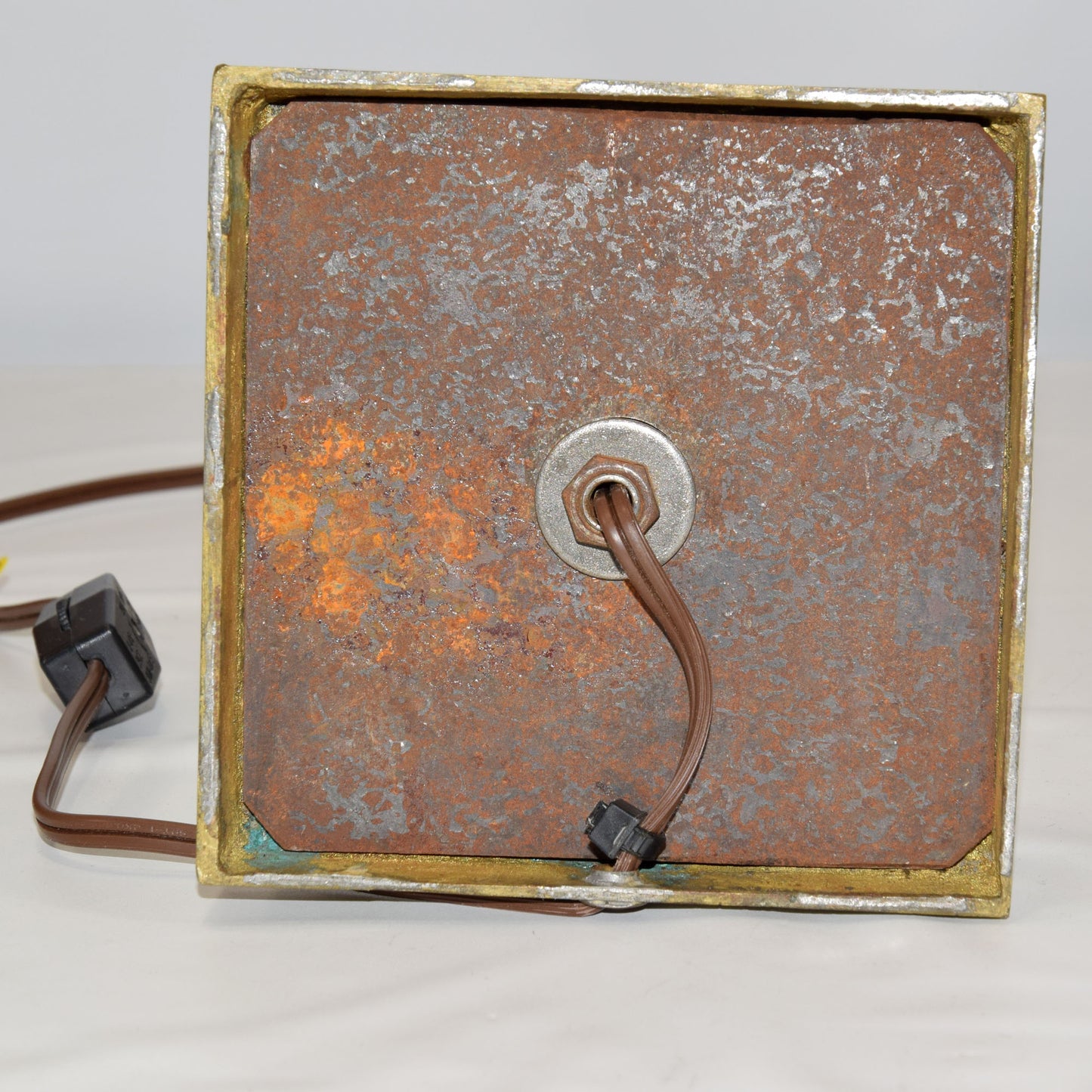 Early Bronze & Cameo Glass Torchiere Lamp Electrified