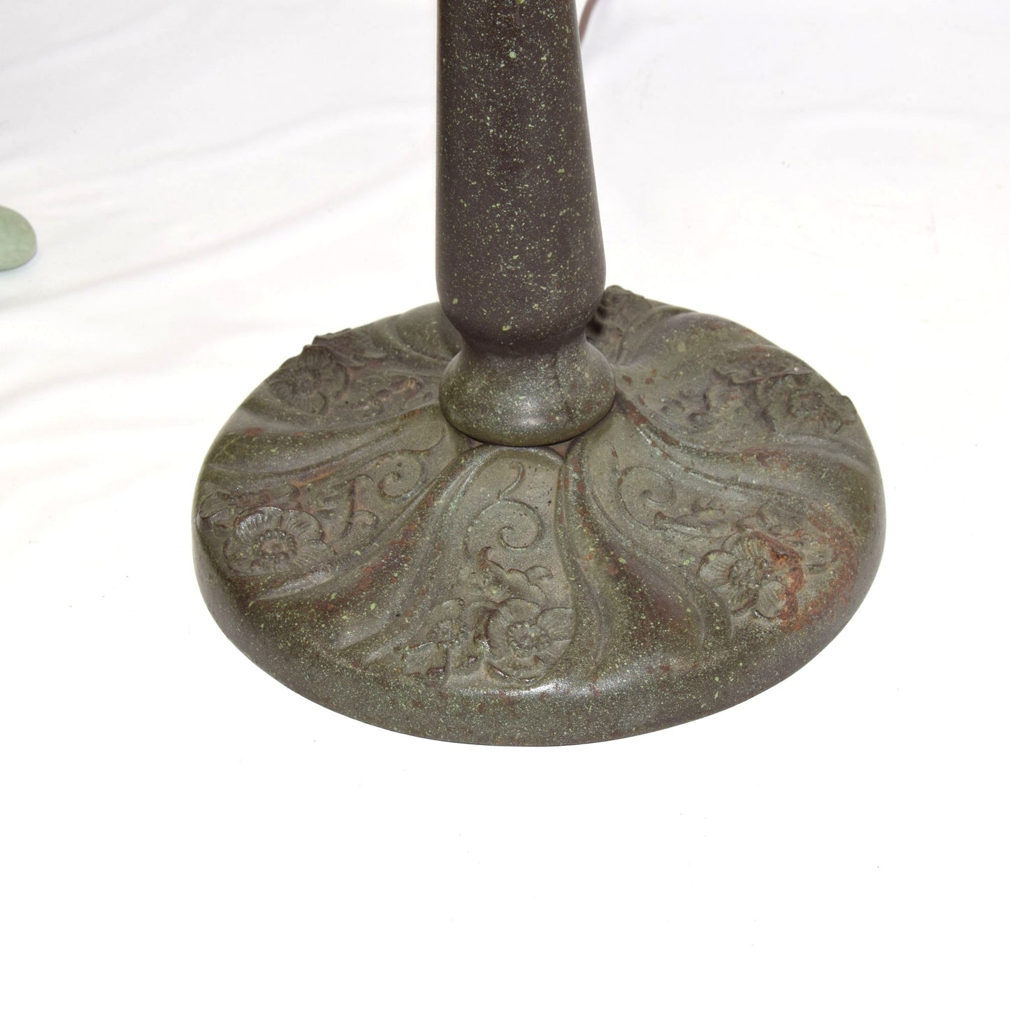 Antique Arts and Crafts Miller Slag Glass Bent Panel Lamp
