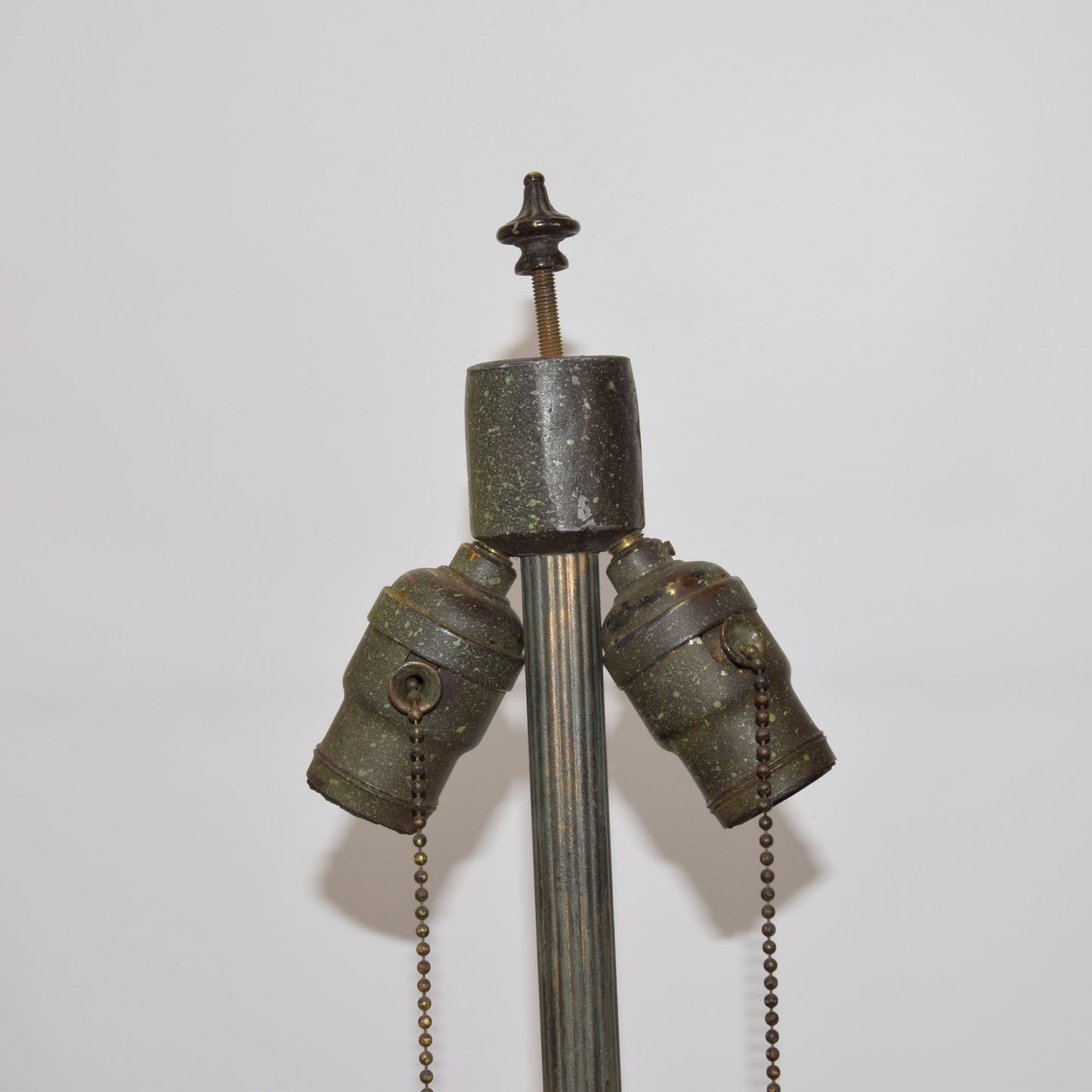 Antique Arts and Crafts Miller Slag Glass Bent Panel Lamp