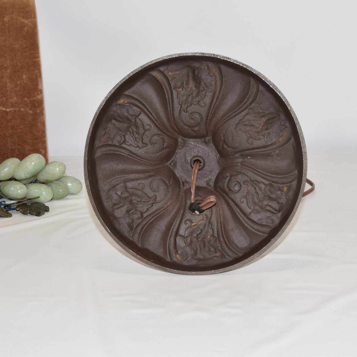 Antique Arts and Crafts Miller Slag Glass Bent Panel Lamp