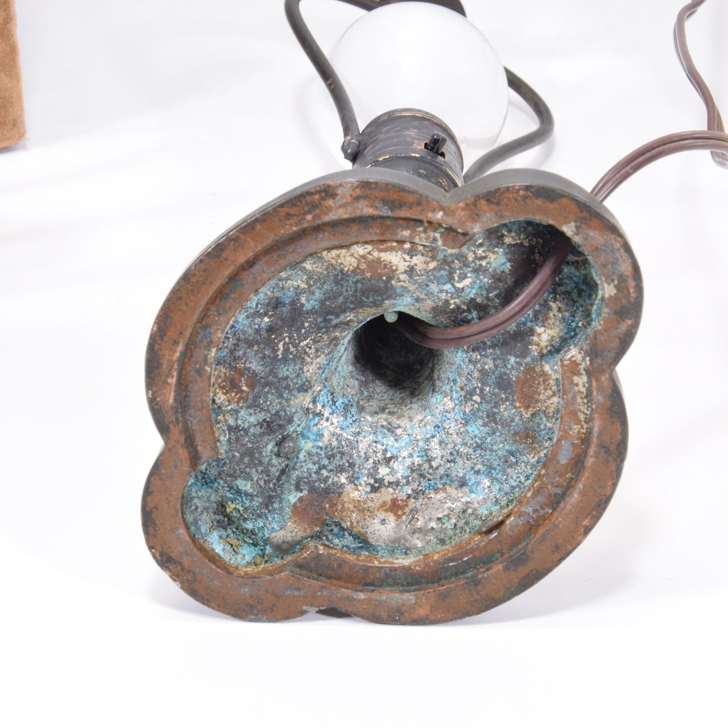 Reverse Painted Cracked Ice Arts and Crafts Desk Lamp Handel Era