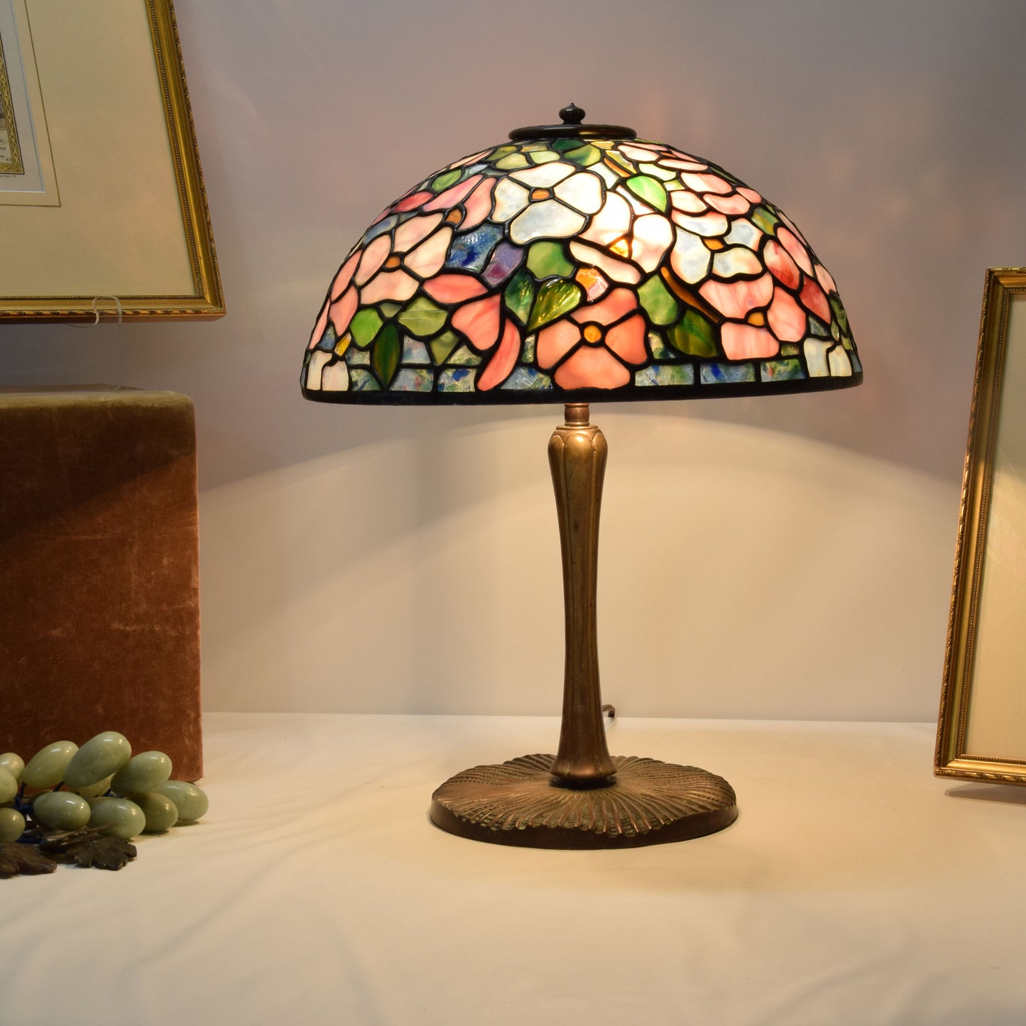 Tiffany Studios Reproduction Dogwood Blossoms Mushroom Base Lamp