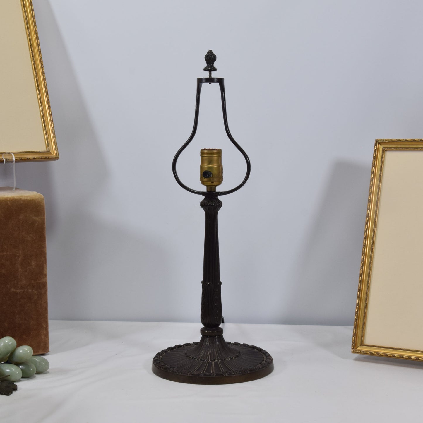 Antique Pittsburgh Stained Slag Glass Lamp 18" High