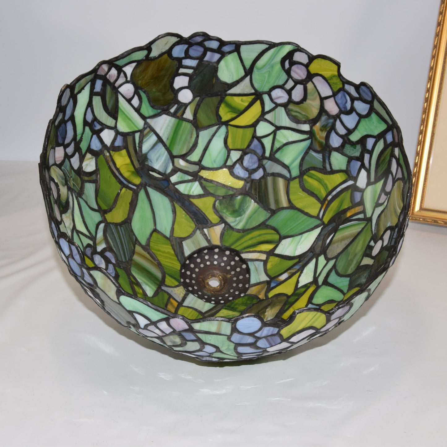Antique Pittsburgh Stained Slag Glass Lamp 18" High