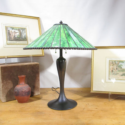 Whaley Lamp with Stained Leaded Glass Parasol Shade Craftsman Style