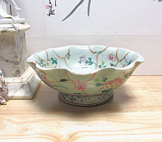 PG 57 Antique Chinese Export Porcelain Celadon Bowl 19th Century