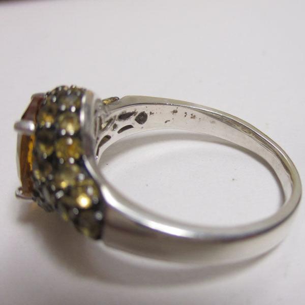 Gr 84 Citrine and Enameled Sterling Silver Ring