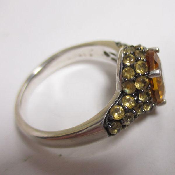 Gr 84 Citrine and Enameled Sterling Silver Ring