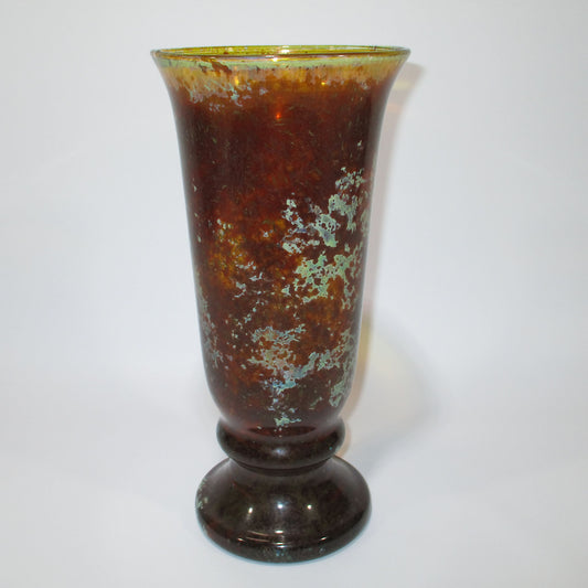 Hand-Blown Iridescent Art Glass Vase 12" Tall