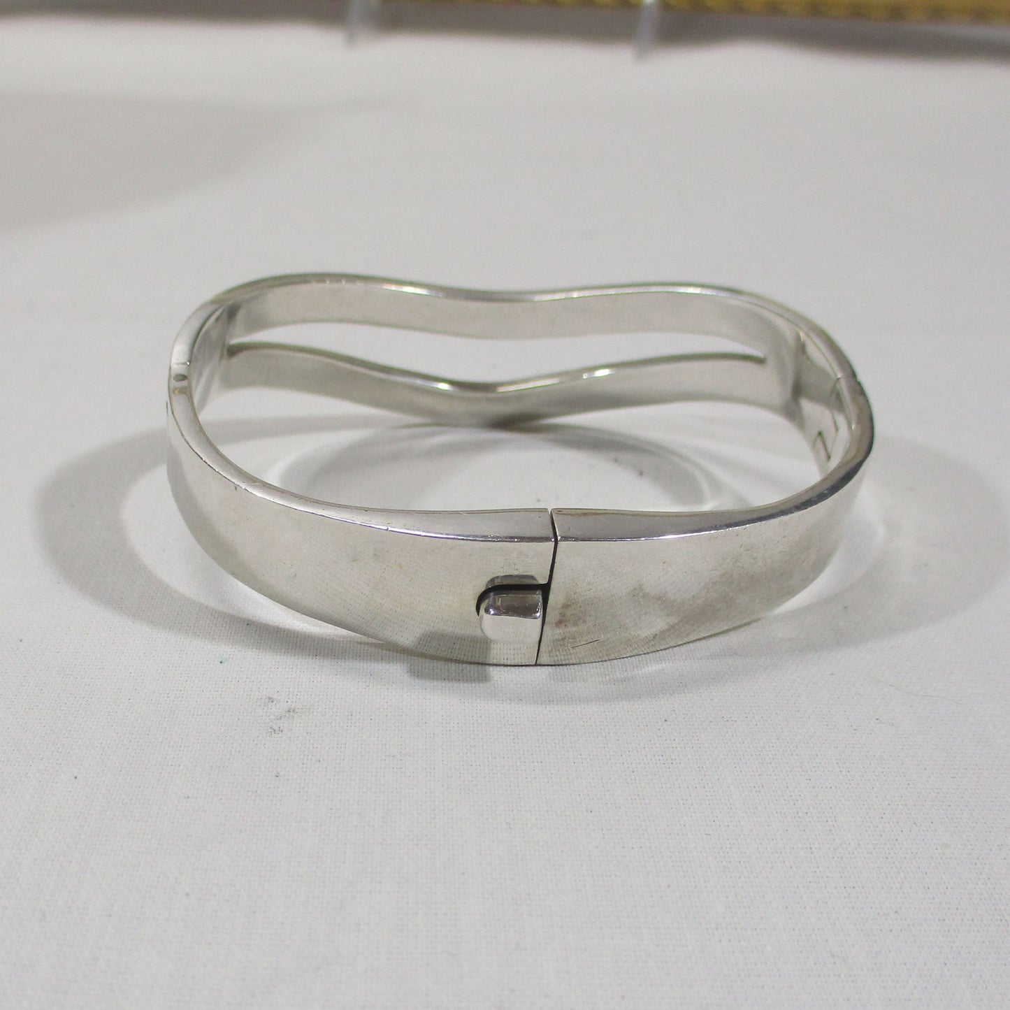 Gr 155 Sterling Silver Taxco Clamper Hinged Bangle Bracelet Heavy 53.12 Grams