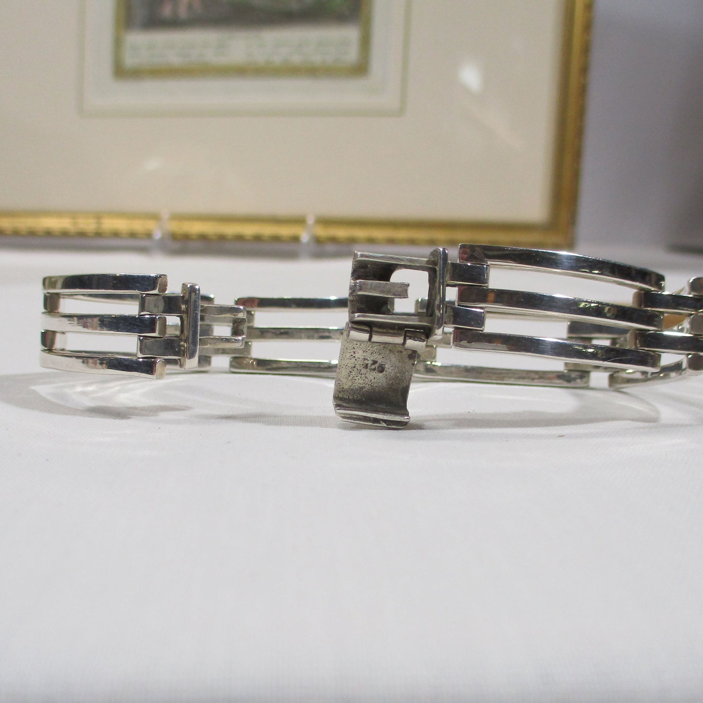 Gr 155 Vintage Mexico Taxco Sterling Silver Articulated Gate Bracelet Heavy 42.90 grams