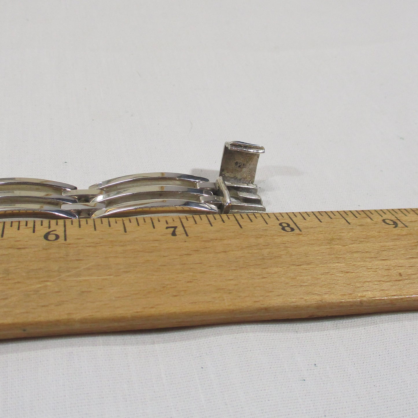 Gr 155 Vintage Mexico Taxco Sterling Silver Articulated Gate Bracelet Heavy 42.90 grams