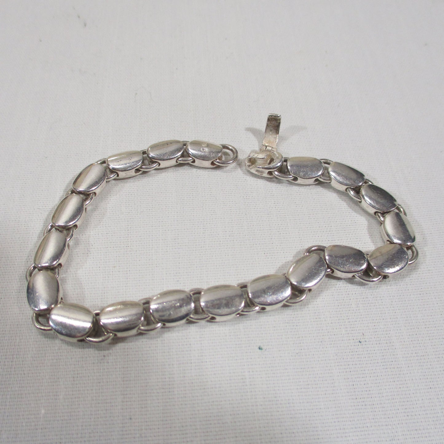 Gr 155 Sterling Silver Abstract Design Link Bracelet Reversible