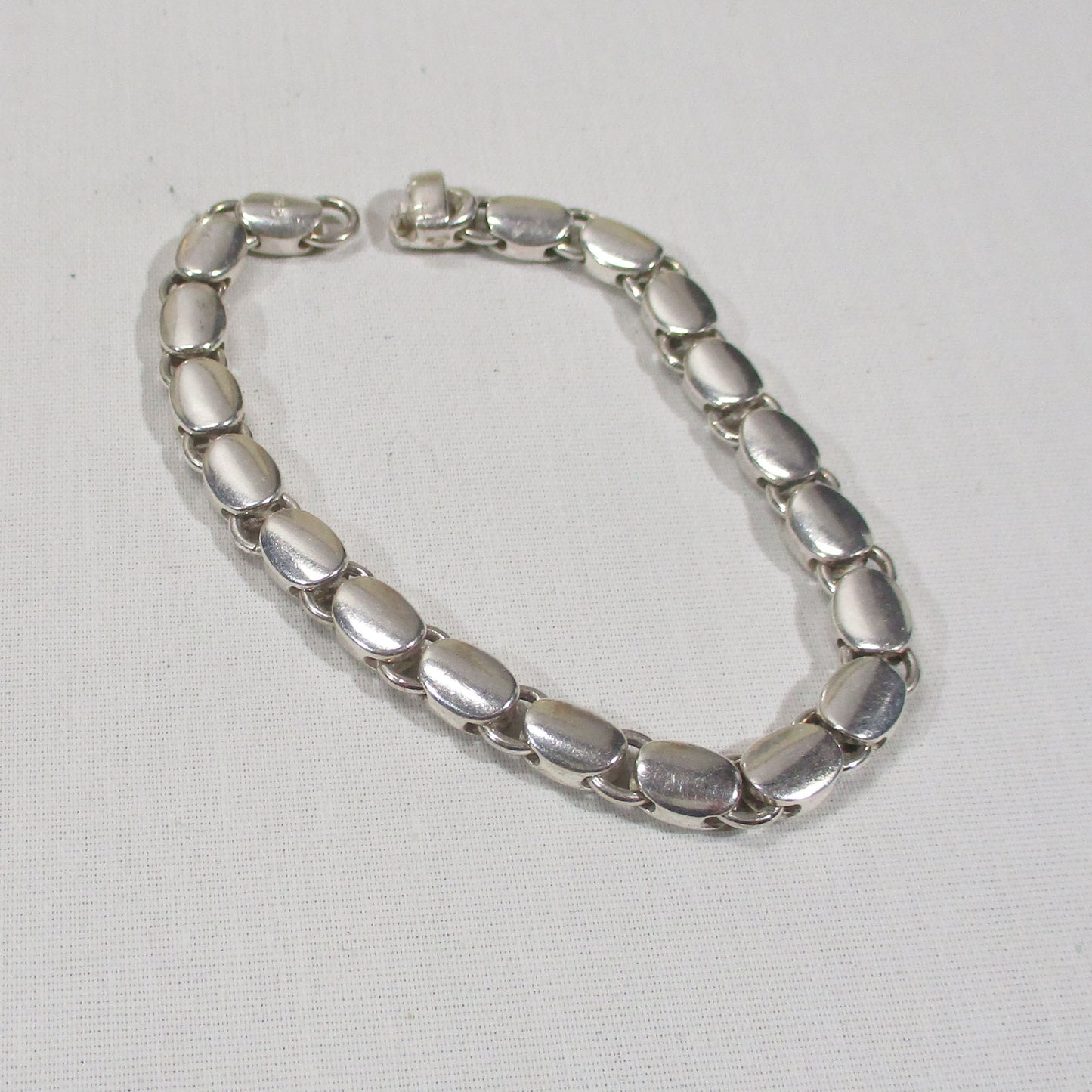 Gr 155 Sterling Silver Abstract Design Link Bracelet Reversible