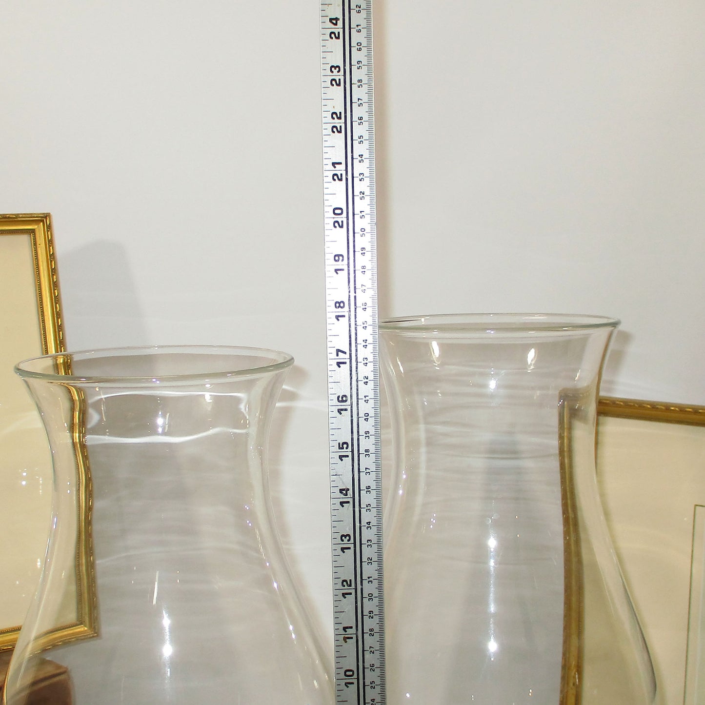 Blenko Royal Leerdam Hand-blown Hurricane Lamp Shades Folded Foot Rim Pair