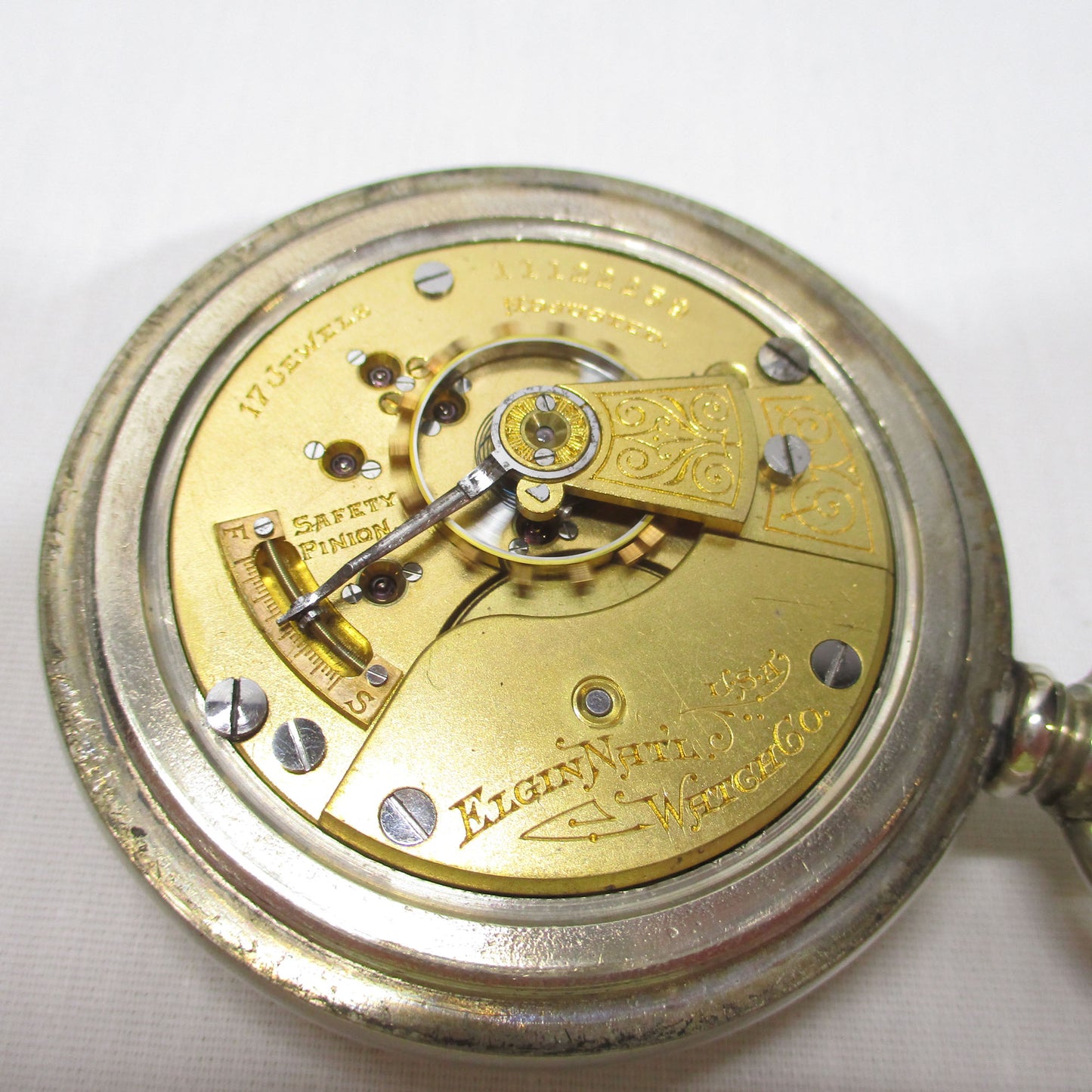 PG 57 Elgin Silverode Pocket Watch - Working