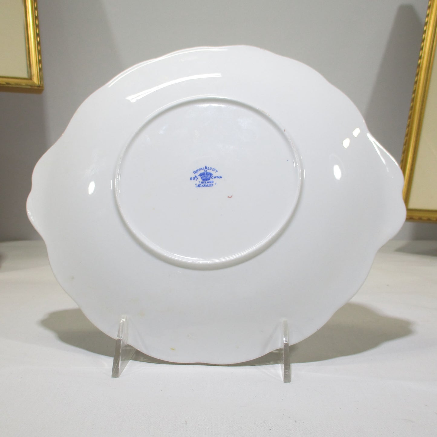 Royal Albert Bone China Mikado Blue Willow Tab Handled Cake Plate 1930's