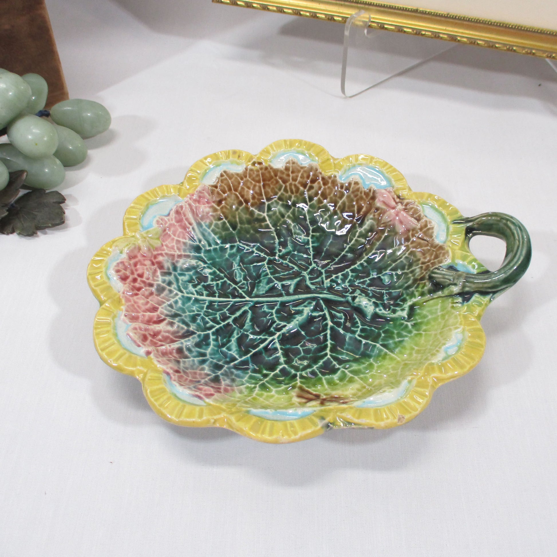 Majolica Pottery Leaf Plate or Bowl 19th Century