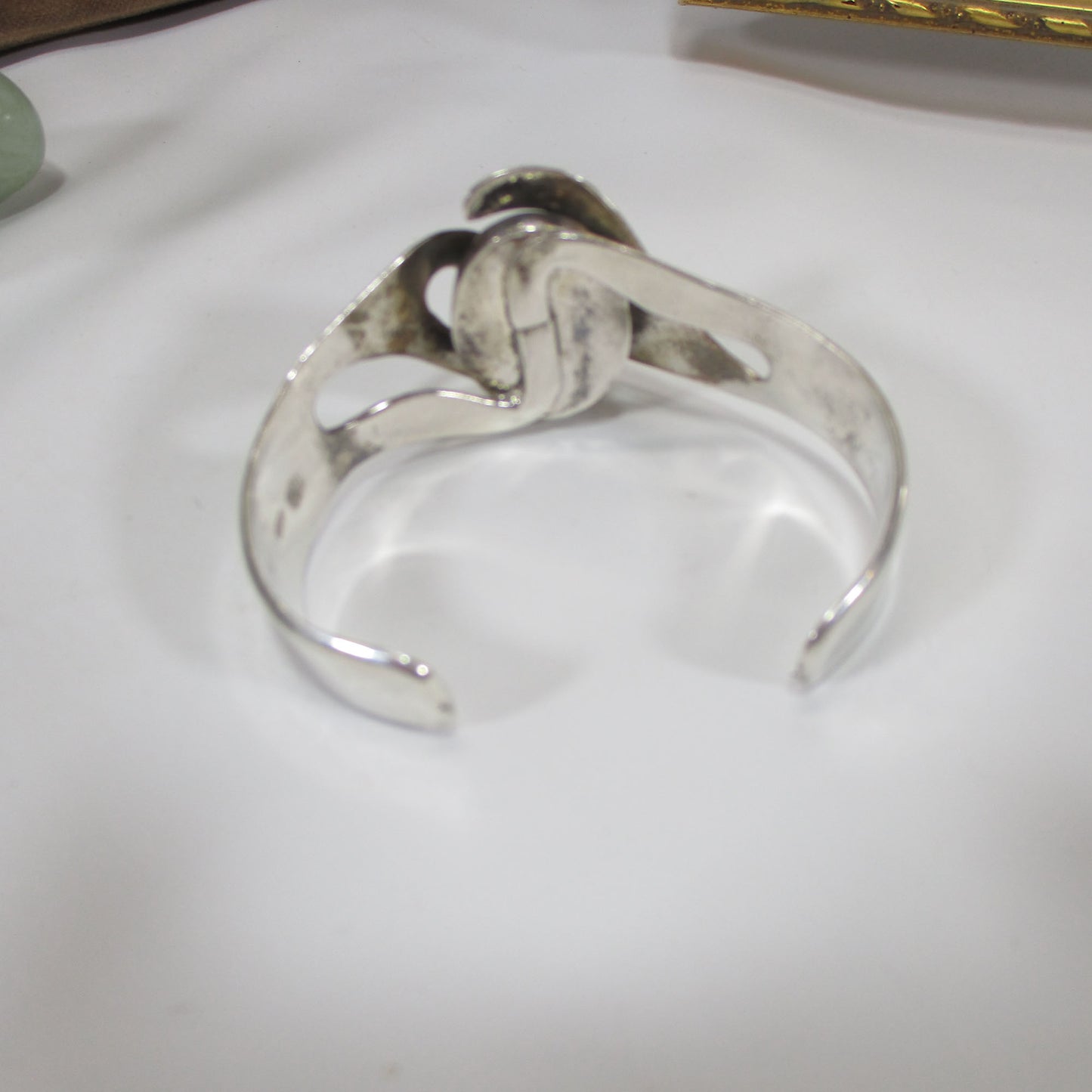 Vintage Taxco Sterling Silver and Tiger's Eye Cuff Bracelet