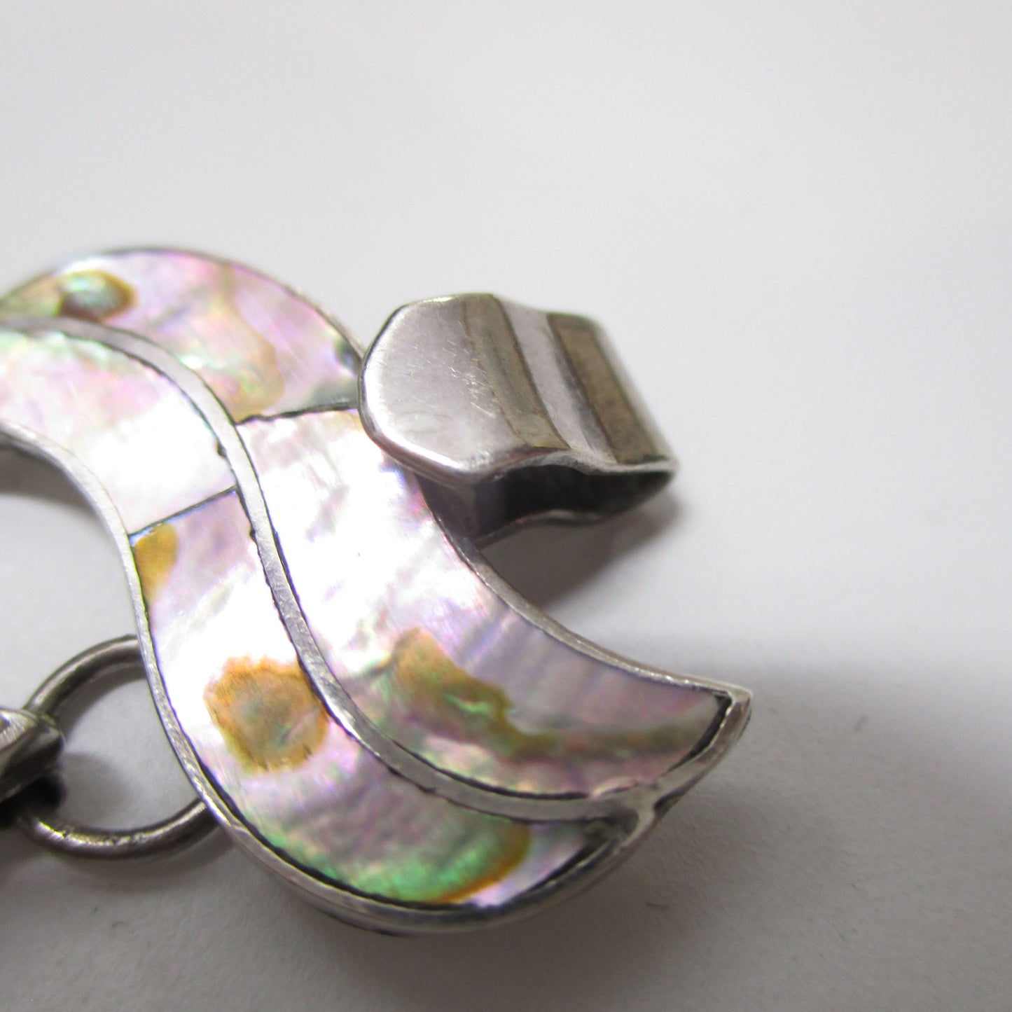 Sterling Silver and Abalone Bracelet 7 " Long Taxco Mexico MWS