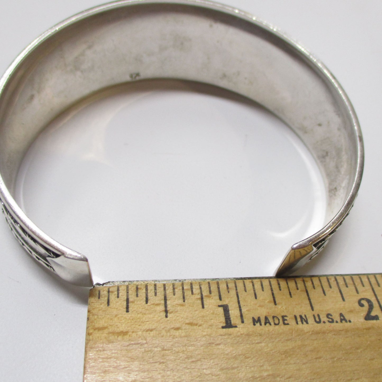 Sterling Silver Rope Edge Tapered Cuff Bracelet 25.30 Grams