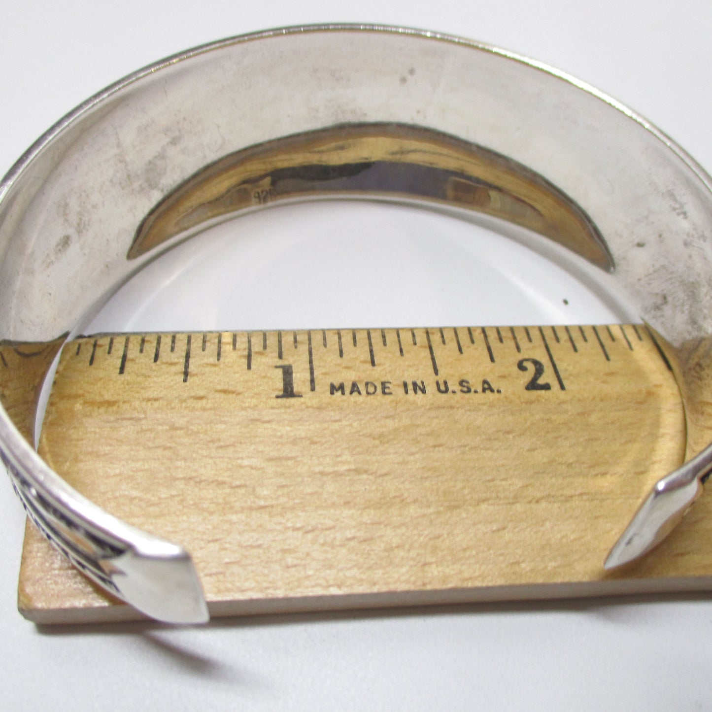 Sterling Silver Rope Edge Tapered Cuff Bracelet 25.30 Grams