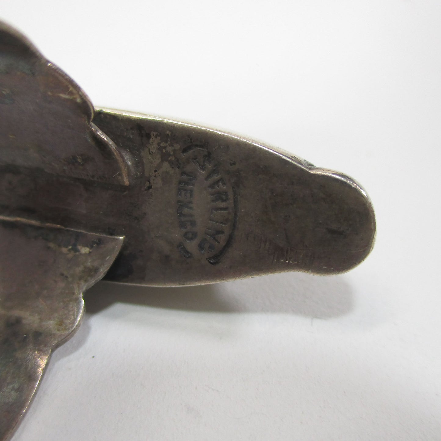 Vintage Mexico Sterling Silver Carved Face Signet Ring