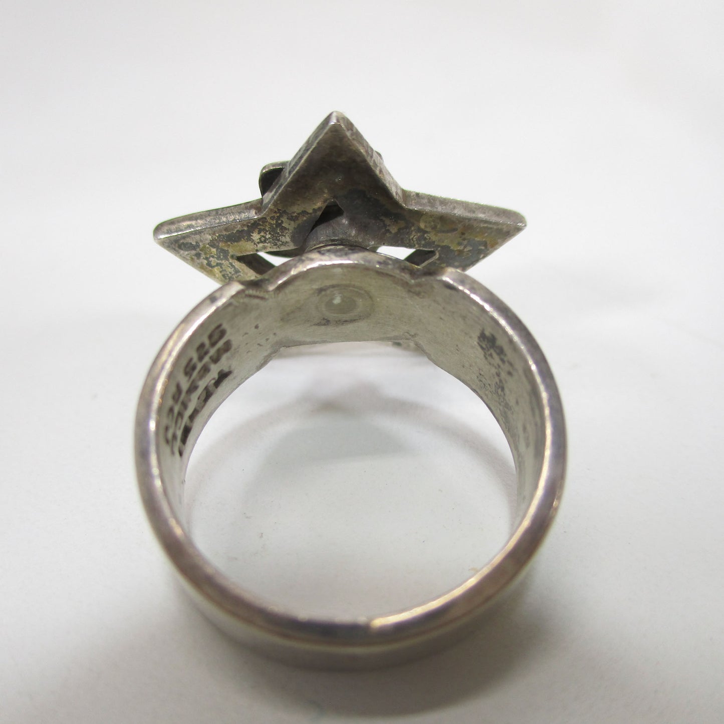 Sterling Silver Taxco Spinner Ring Stars Size 6