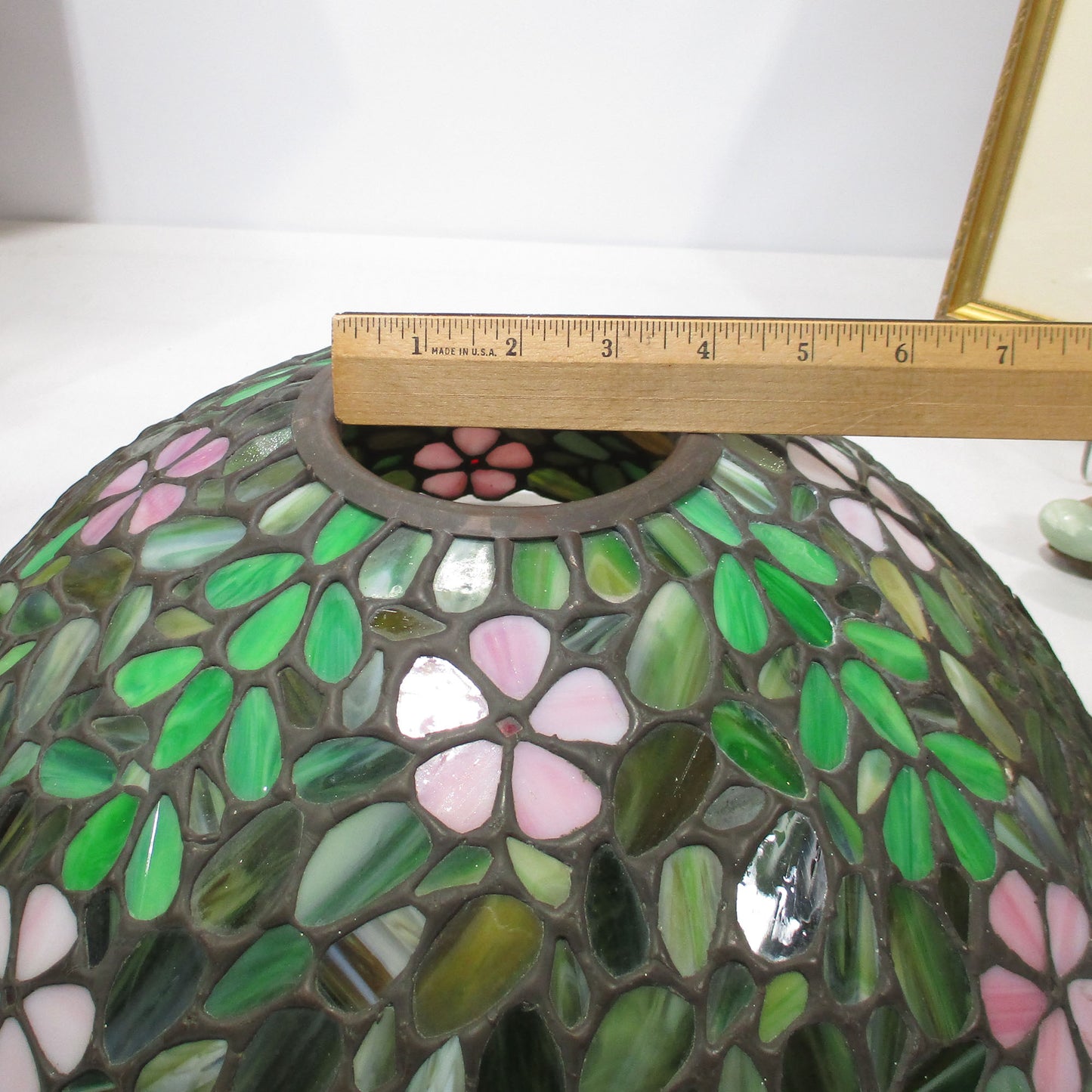 Unique Art Glass Company Stained Leaded Slag Glass Lamp Shade PG 58