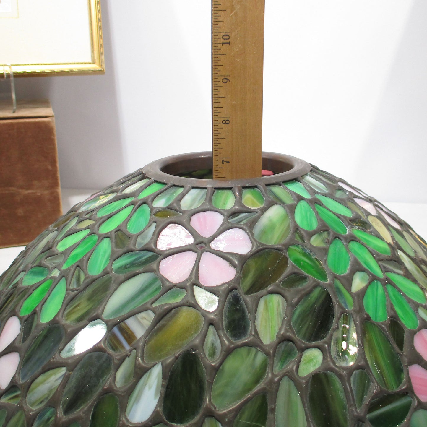 Unique Art Glass Company Stained Leaded Slag Glass Lamp Shade PG 58
