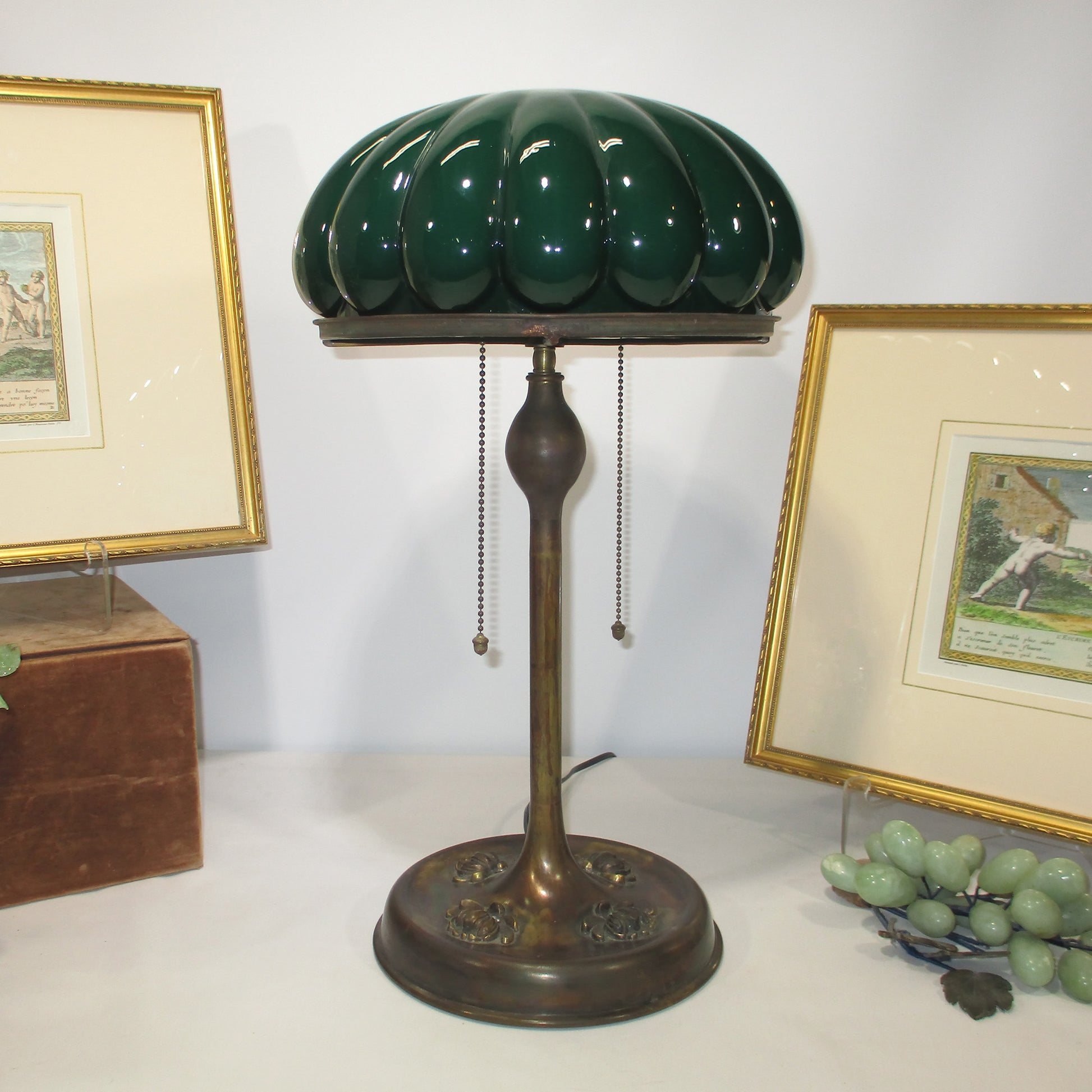 Bradley and Hubbard Water Lily Copper Lamp with Domed Shade