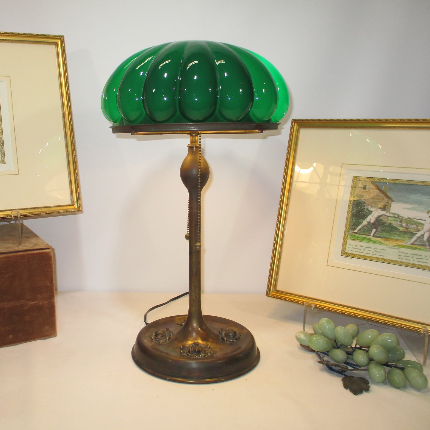 Bradley and Hubbard Water Lily Copper Lamp with Domed Shade