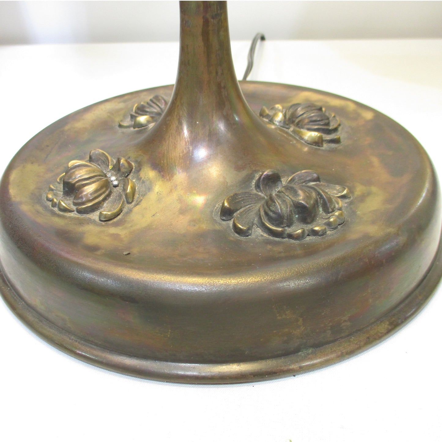 Bradley and Hubbard Water Lily Copper Lamp with Domed Shade