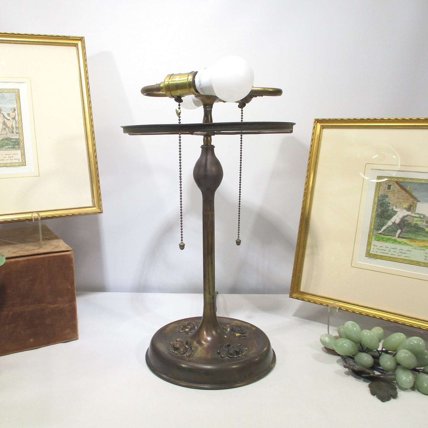 Bradley and Hubbard Water Lily Copper Lamp with Domed Shade