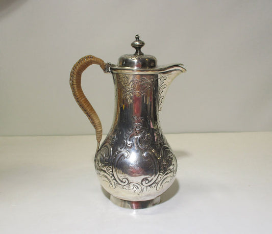 Sterling Silver Repousse Teapot William Wrangham Williams 1864 287 Grams