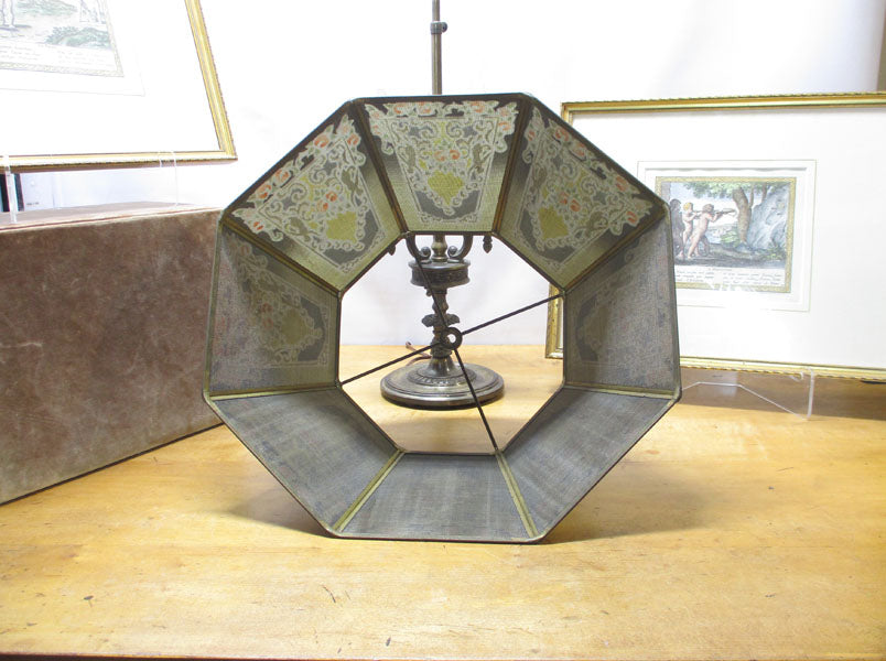 Signed Antique Rembrandt Bouillotte Table Lamp